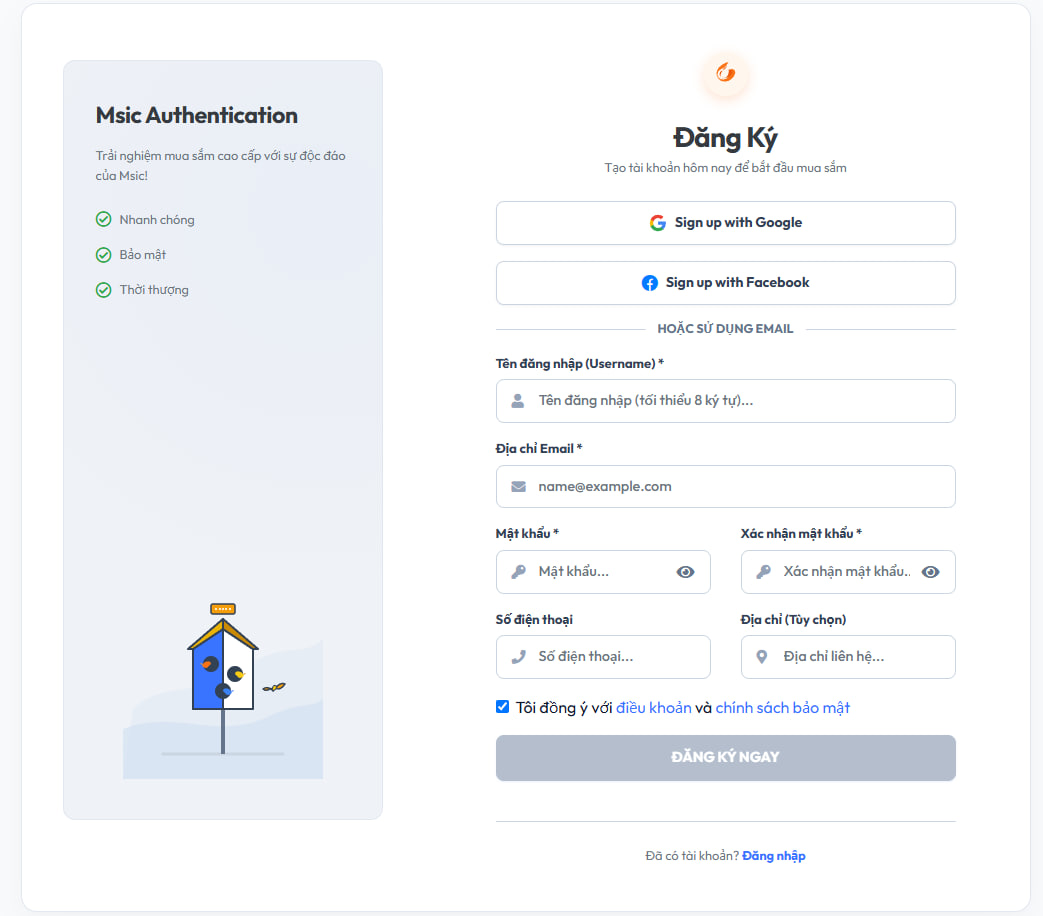 website bán quần áo,web bán điện thoại,java react