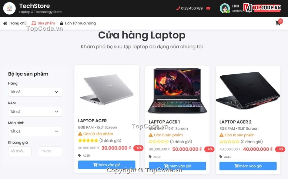Đồ án,Web bán máy tính,Java Spring Boot,Web bán laptop,Angular,Java
