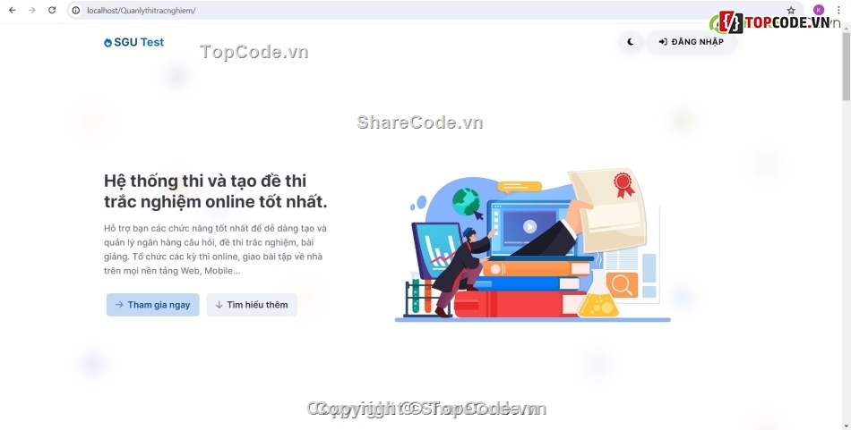 Web thi trắc nghiệm,Đồ án,trắc nghiệm online,MVC,PHP MVC,thi online