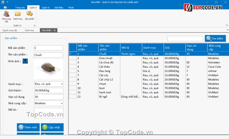 quản lý bán hàng thực phẩm,Code quản lý bán hàng,Code ứng dụng bán hàng thực phẩm,Code C# quản lý thực phẩm sạch