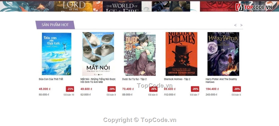 Dự án website,web bán sách,đồ án website bán sách,Code website bán  sách,sách