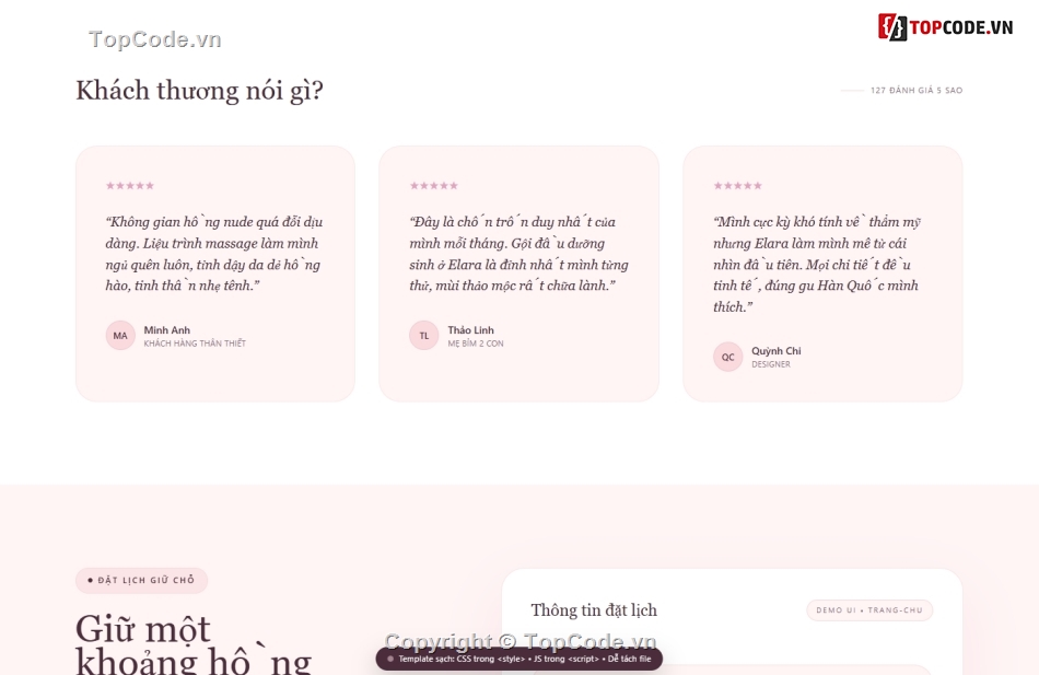 spa,template spa,landing page spa,spa hong,template tham my vien