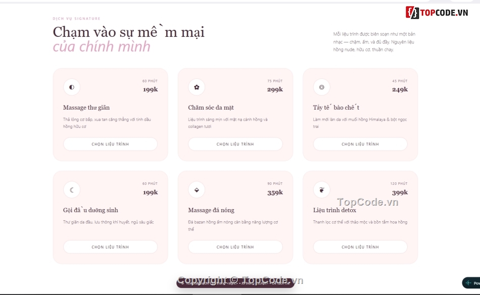 spa,template spa,landing page spa,spa hong,template tham my vien