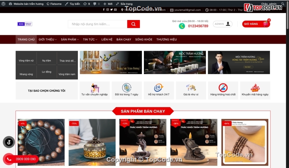 Code bán trầm hương chuẩn seo,Website bán trầm hương flatsome,Source code bán trầm hương chuẩn seo