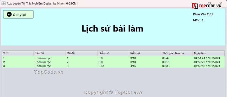 Code thi trắc nghiệm,Phần mềm trắc nghiệm,Phần mềm thi trắc nghiệm php,Code đồ án,Code phần mềm quản lý,Sharecode