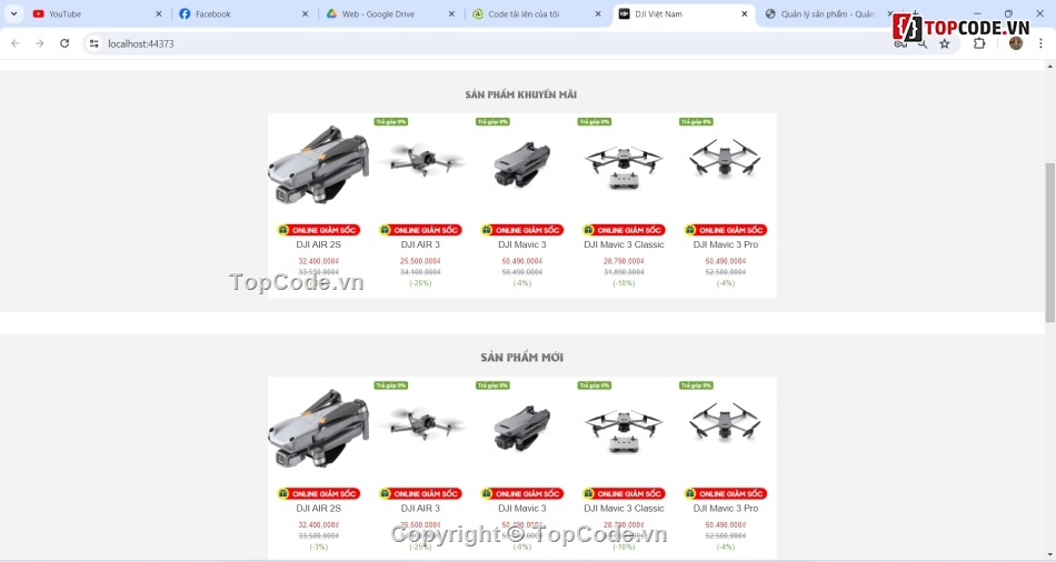 mvc asp.net,đầy đủ chức năng,code web asp.net,Website bán Flycam,DJI Flycam,Full code