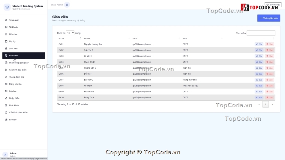 hệ thống quản lý điểm,code tính điểm thi,nhập điểm tự động,sinh viên