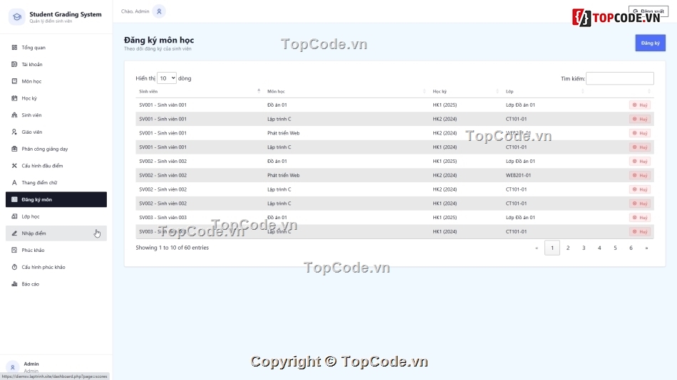 hệ thống quản lý điểm,code tính điểm thi,nhập điểm tự động,sinh viên