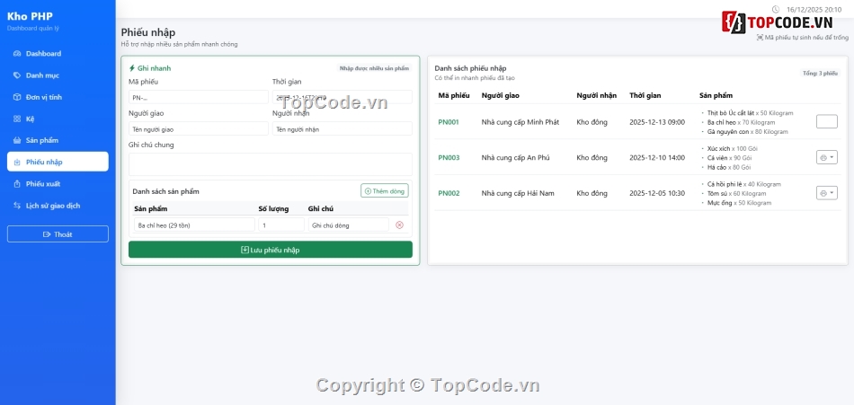 Quản Lý kho,Quản lý kho hàng,quản lý xuất nhập kho,Đồ án quản lý kho hàng,quản lý xuất nhập tồn kho,đồ án quản lý kho