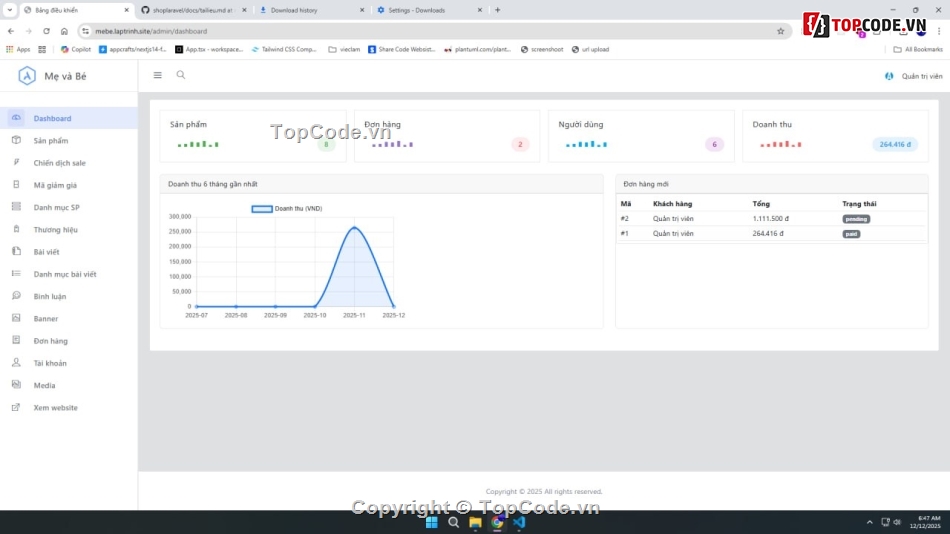 mẹ và bé,code PHP và Laravel,Full code báo cáo,Laravel