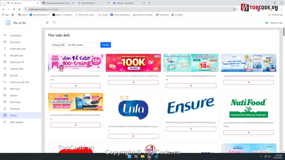 mẹ và bé,code PHP và Laravel,Full code báo cáo,Laravel