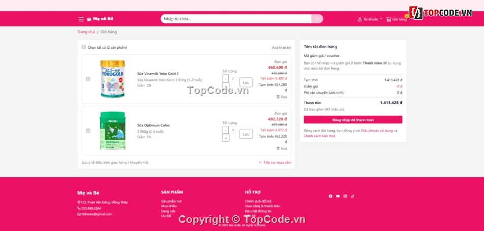mẹ và bé,code PHP và Laravel,Full code báo cáo,Laravel