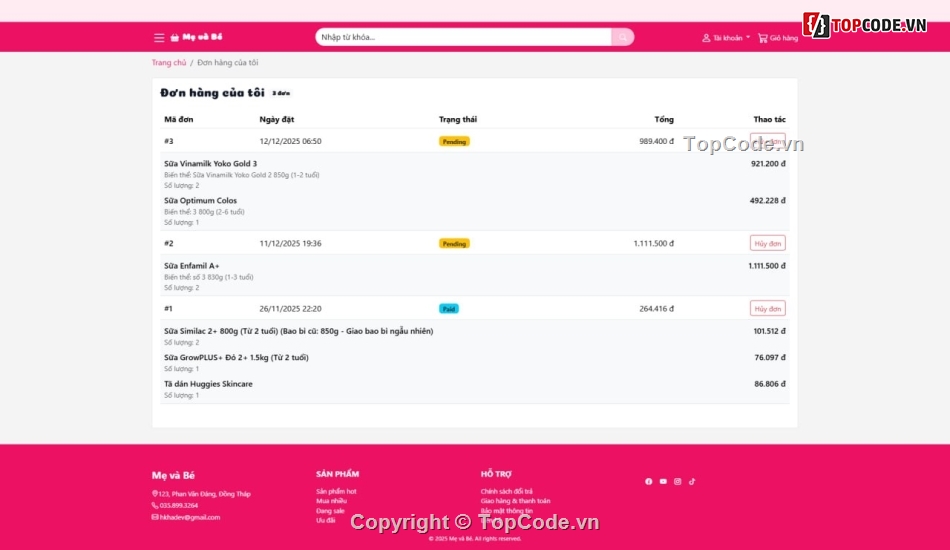 mẹ và bé,code PHP và Laravel,Full code báo cáo,Laravel