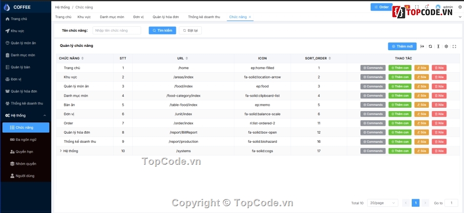 Web thiết kế,Full code Quản lý,Web Quản lý quán Cafe,code Web Quản lý quán Cafe