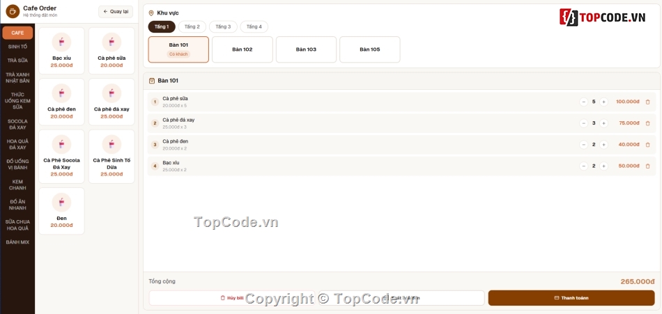 Web thiết kế,Full code Quản lý,Web Quản lý quán Cafe,code Web Quản lý quán Cafe