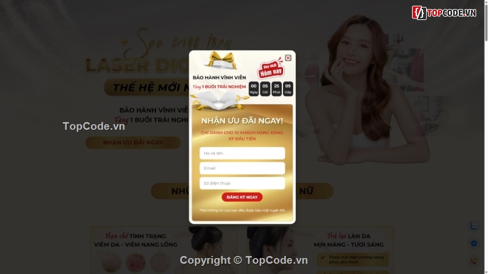 landing spa,code landing làm đẹp,code web chuẩn seo,code landing page spa,landing page spa