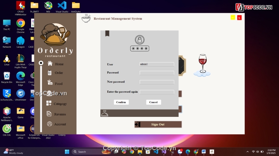 Quản lý nhà hàng,code C#,Full code báo cáo,code phần mềm