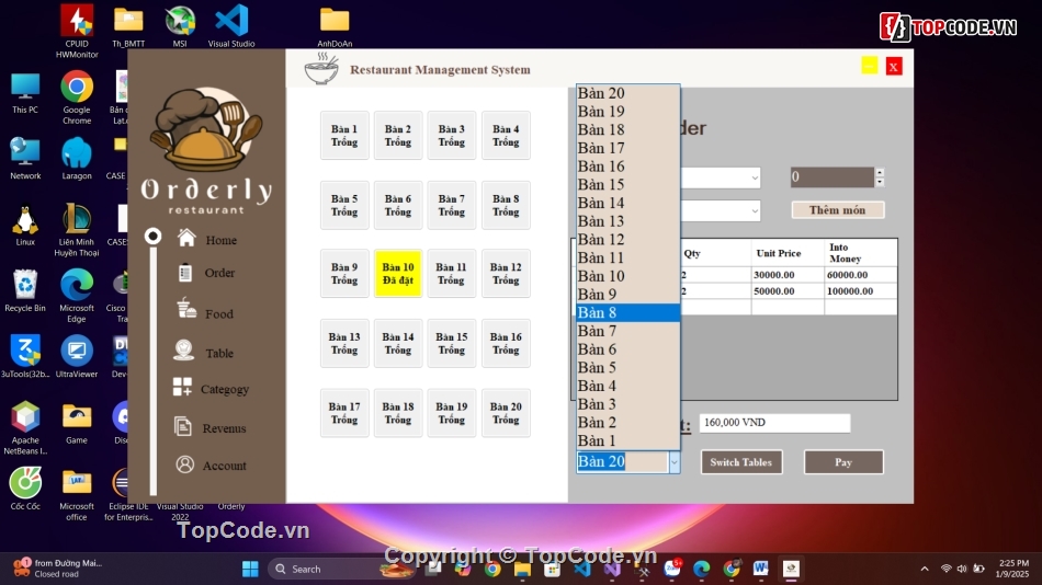 Quản lý nhà hàng,code C#,Full code báo cáo,code phần mềm