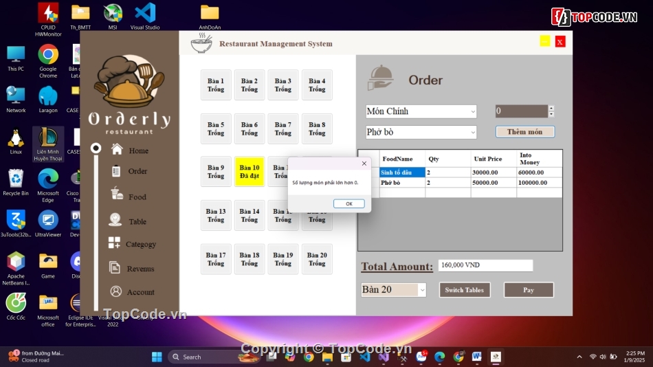 Quản lý nhà hàng,code C#,Full code báo cáo,code phần mềm