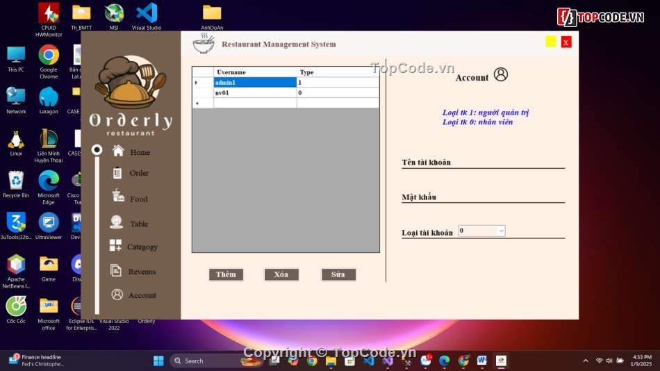 Quản lý nhà hàng,code C#,Full code báo cáo,code phần mềm