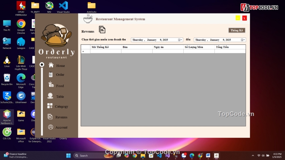 Quản lý nhà hàng,code C#,Full code báo cáo,code phần mềm