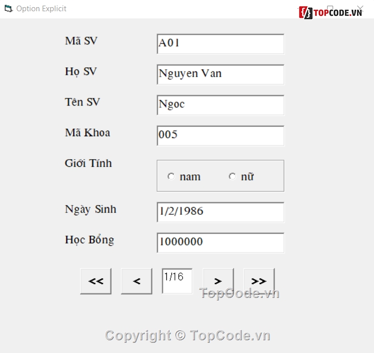 Quản lý sinh viên,Full code Quản lý,Visual Basic,code phần mềm quản lý