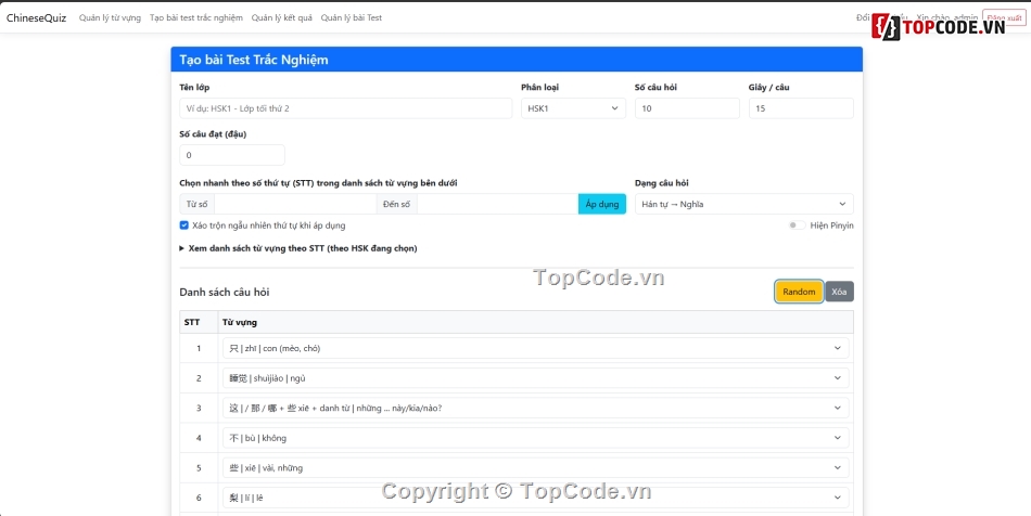 .NET MVC,Quản lý và kiểm tra từ vựng tiếng Trung,PostgreSql,code phần mềm quản lý C#,Học từ vựng tiếng Trung,full code phần mềm quản lý