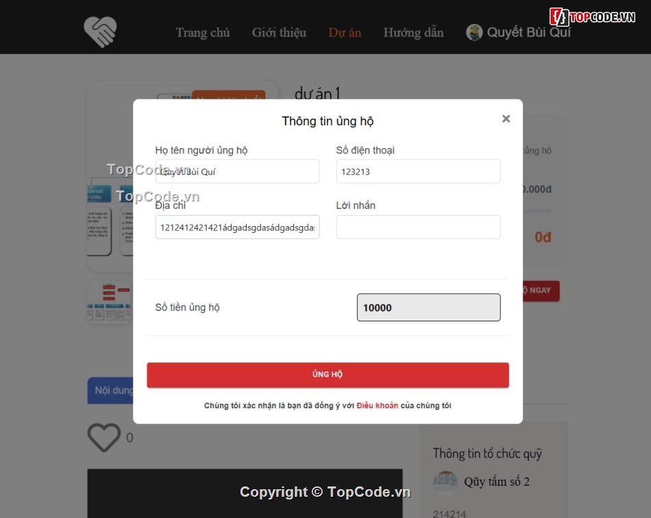 code website quyên góp,code phần mềm,code web từ thiện
