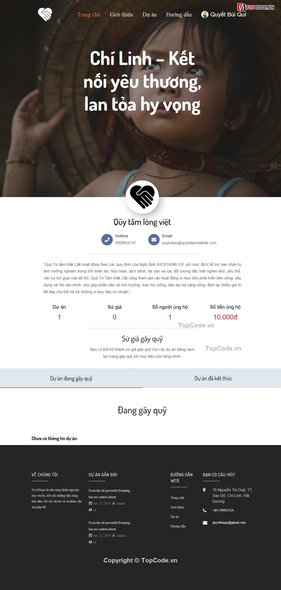 code website quyên góp,code phần mềm,code web từ thiện
