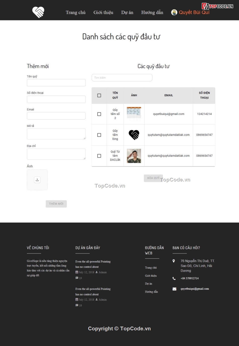 code website quyên góp,code phần mềm,code web từ thiện