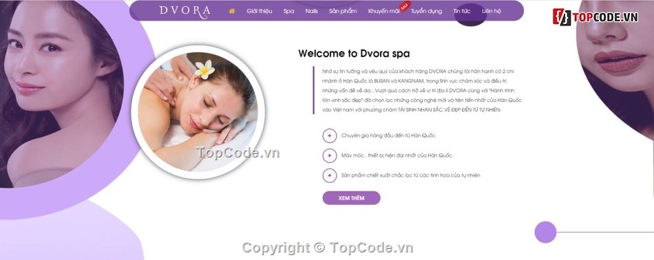 website dịch vụ,website giới thiệu dịch vụ SPA,website thương mại,Website dịch vụ SPA,Code PHP website giới thiệu dịch vụ,full code website php spa làm đẹp