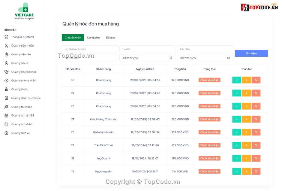website bệnh viện,quản lý bệnh nhân,quản lý nhà thuốc,đặt lịch khám bệnh,laravel mysql,Web quản lý bệnh nhân bệnh viện