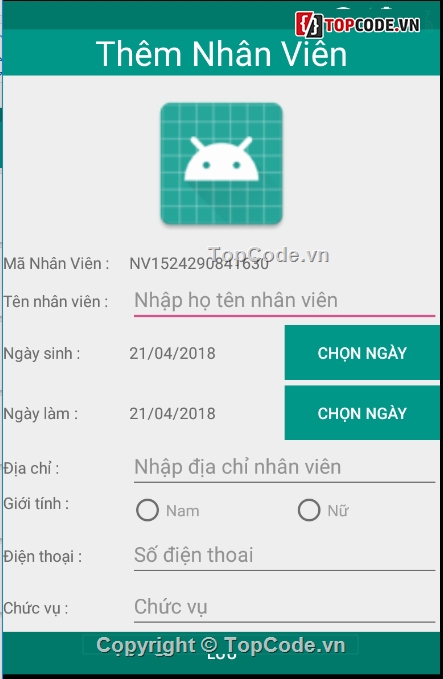 Chấm công,phần mềm chấm công,chấm công android,ứng dụng chấm công