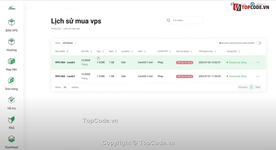 VPS,Code web bán dịch vụ VPS,tích hợp nạp tiền,Thông Báo Tele