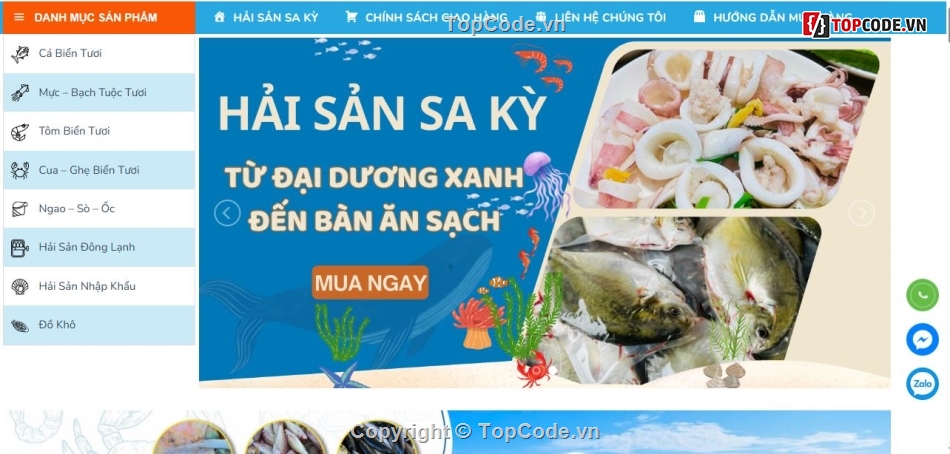 web bán hải sản,code bán hải sản,full code hải sản,giao diện hải sản