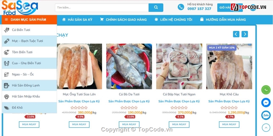 web bán hải sản,code bán hải sản,full code hải sản,giao diện hải sản