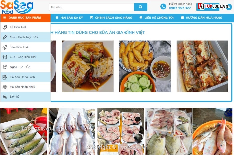 web bán hải sản,code bán hải sản,full code hải sản,giao diện hải sản