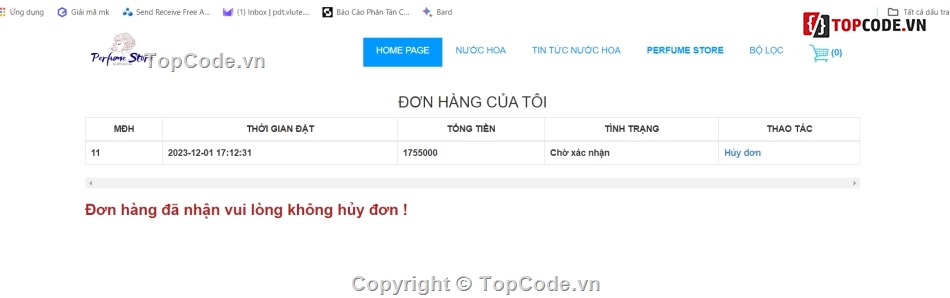 thương mại điện tử,website bán nước hoa,website thương mại,bán hàng PHP