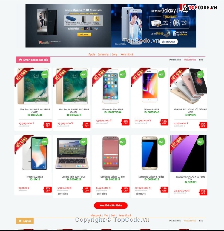 website thương mại điện tử,website bán điện thoại,Website bán hàng Mobile Shop