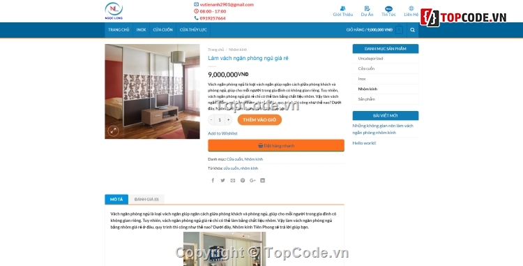 Website bán hàng,Code website bán  hàng,cửa hàng nhôm kính,Nhôm kính,Website bán hàng Nhôm kính