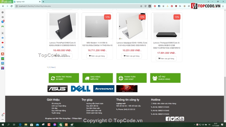 Web bán máy tính online full báo cáo,code bán máy tính php,Full báo cáo chi tiết,share code bán máy tính laptop