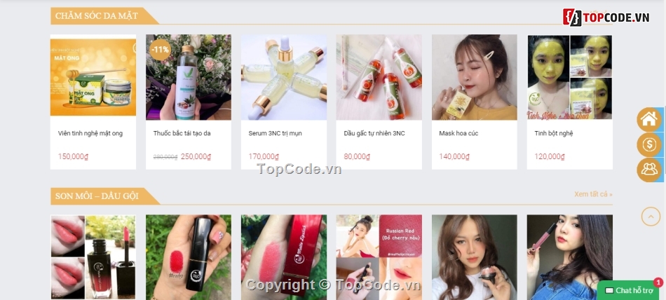 Code bán mỹ phẩm,code bán mỹ phẩm chất lượng,code bán hàng mỹ phẩm,website mỹ phẩm
