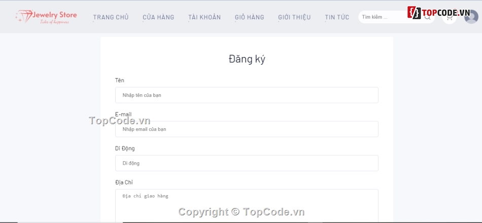 website bán trang sức,website php bán trang sức,web bán trang sức