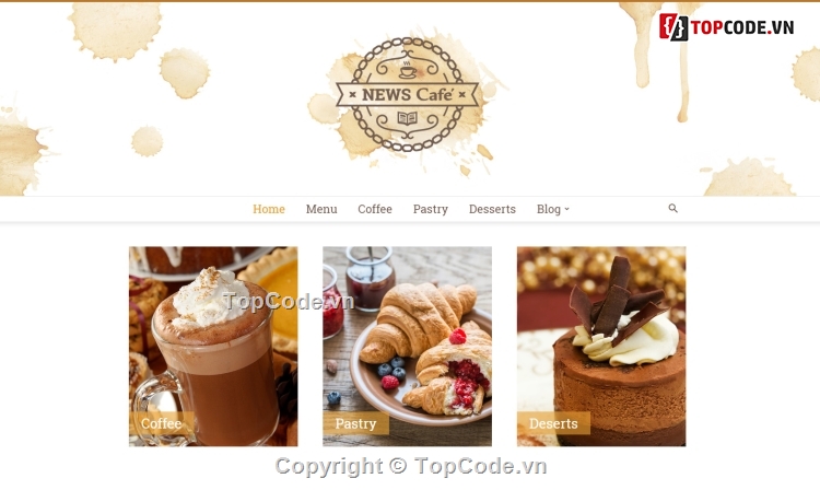 Website cà phê,website giới thiệu cafe,Newspaper Cafe