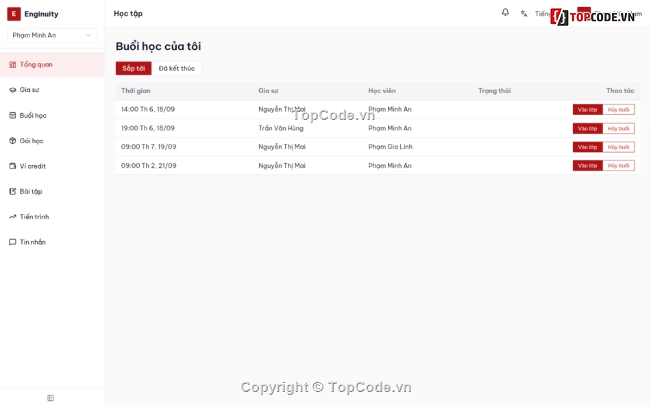quản lý lớp học,code web,web quản lý