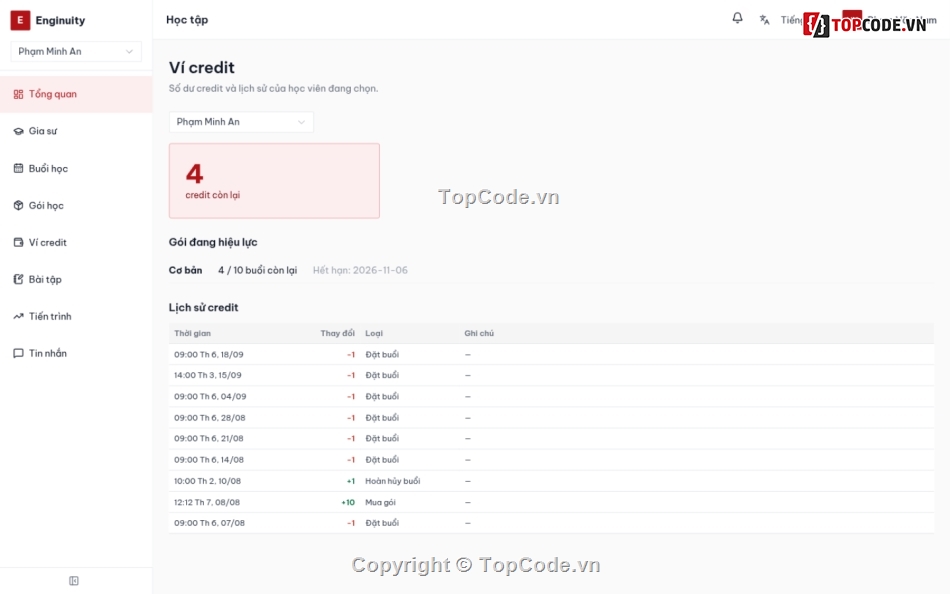 quản lý lớp học,code web,web quản lý