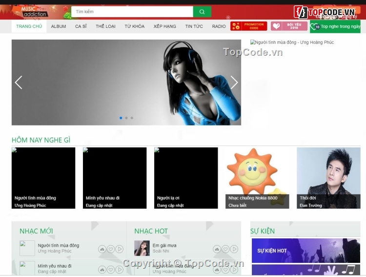 code web nghe nhạc,Web nghe nhạc,website nghe nhạc,Code Web nhạc