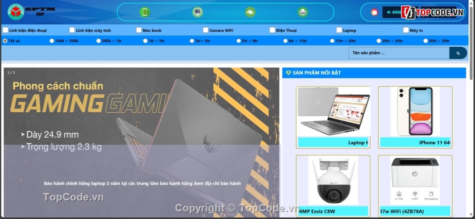 website bán hàng php,Website quản lý Topcode,Topcode Web bán hàng,code Website quản lý bán hàng