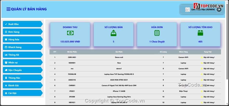 website bán hàng php,Website quản lý Topcode,Topcode Web bán hàng,code Website quản lý bán hàng