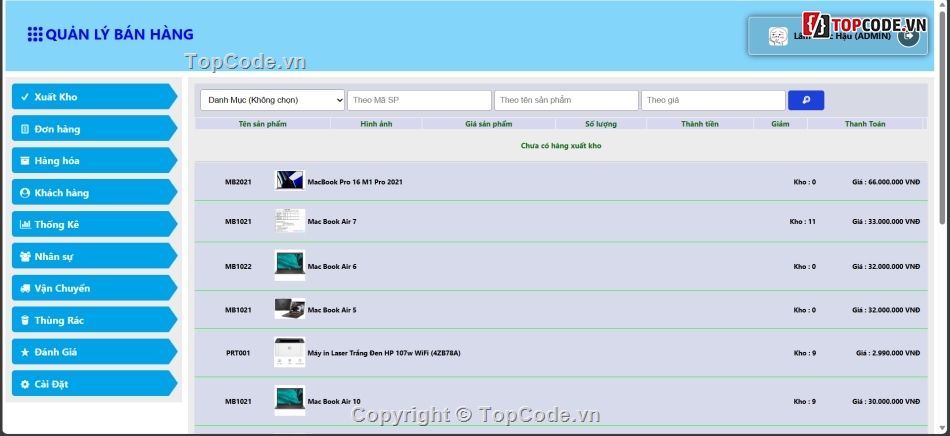website bán hàng php,Website quản lý Topcode,Topcode Web bán hàng,code Website quản lý bán hàng